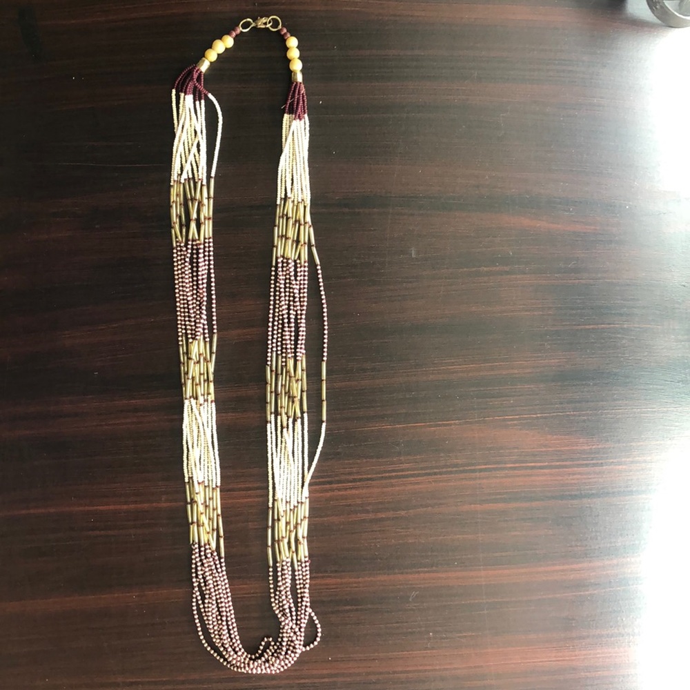 Anthropologie multi-strand beaded necklace